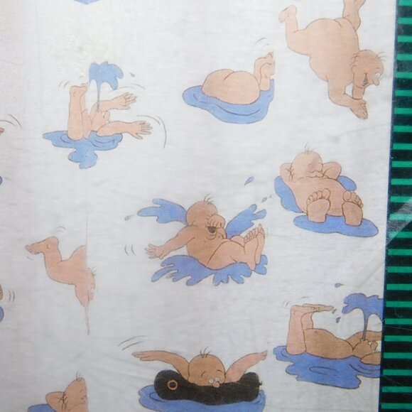 Rare Sealskin Vinyl White w Nude Naked Men Swimming SPLASH Shower Curtain NEW - Picture 6 of 8